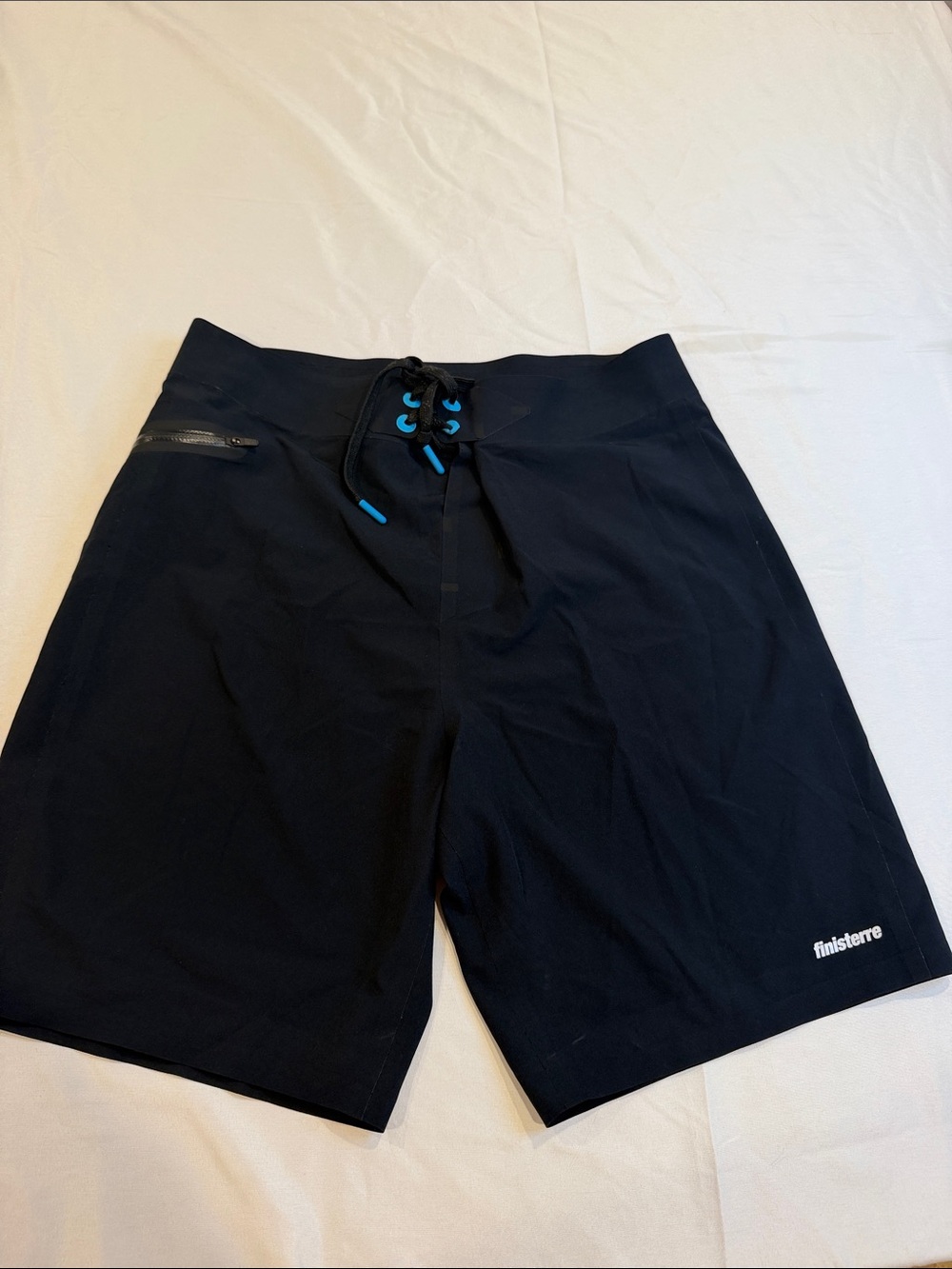 9B09208 FINISTERRE Black Merlin Board Shorts Surf Outdoors EUC Waist 30